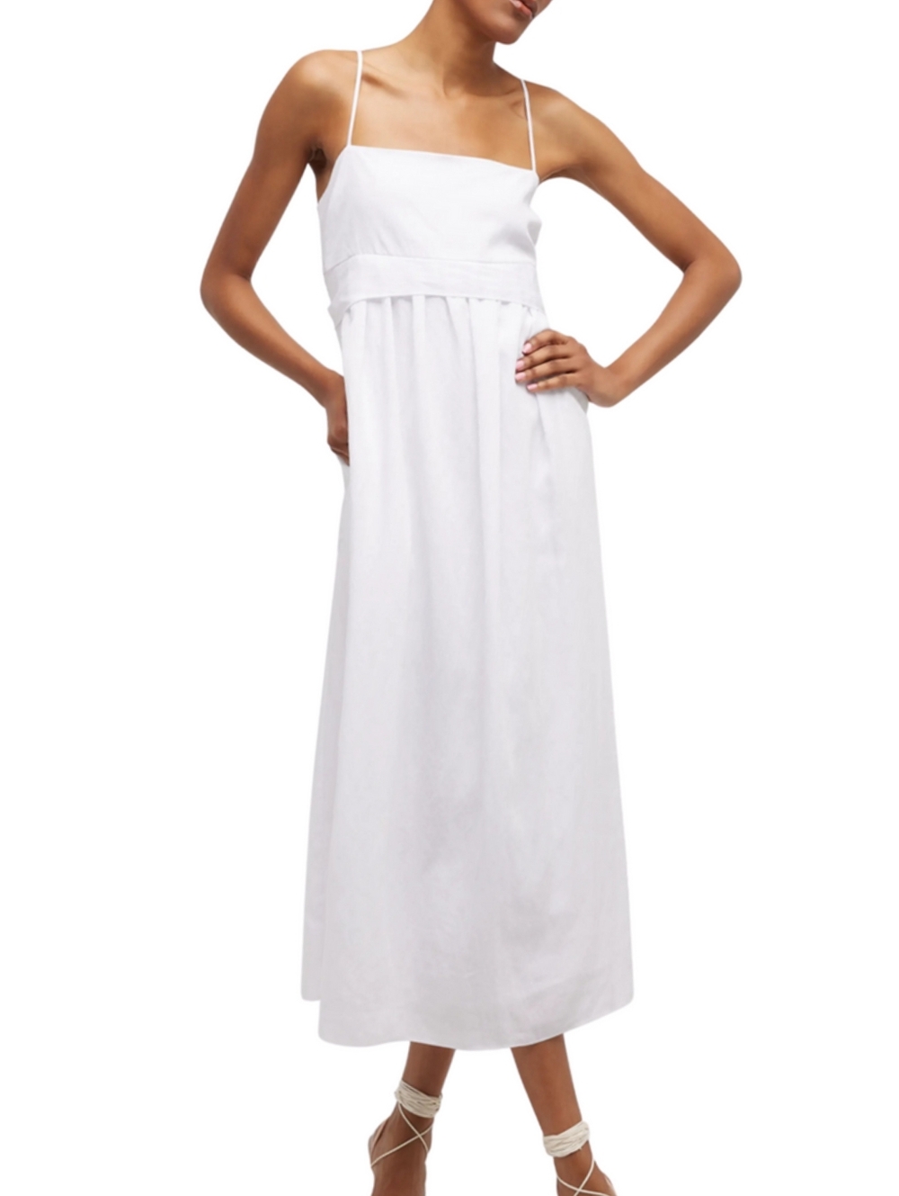 NWT Vince Ruched Panelled Tie-Back Midi Dress, Small